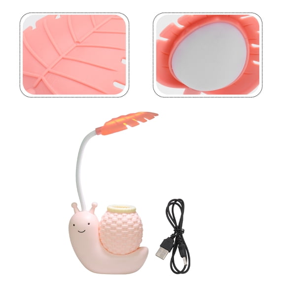 GOOHOCHY 1PC Cartoon Snail Lamp Pen Container Night Lamp (Random Color)