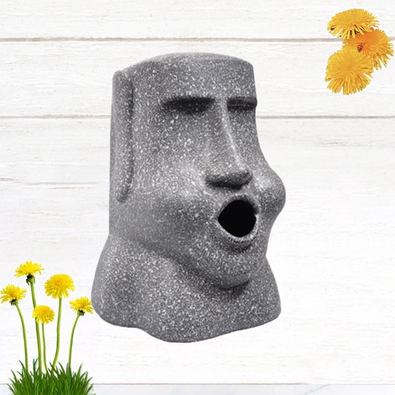 GOOHOCHY 1PC Retro Tissue Box Moai Stone Statue Napkin Storage Bucket Easter Island Portrait Tissue Box Resin Moai Stone Statue Napkin Box for Bar Hotel Home Cafe Use Color