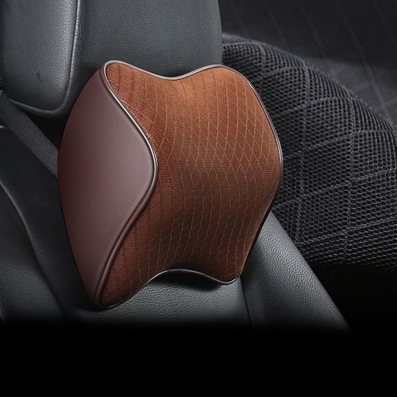 GOOHOCHY 1Pack Car Neck Cushion Coffee Color 22*8.5*4.3Inch Memory Foam Mesh Structure for Long Trips and Driving
