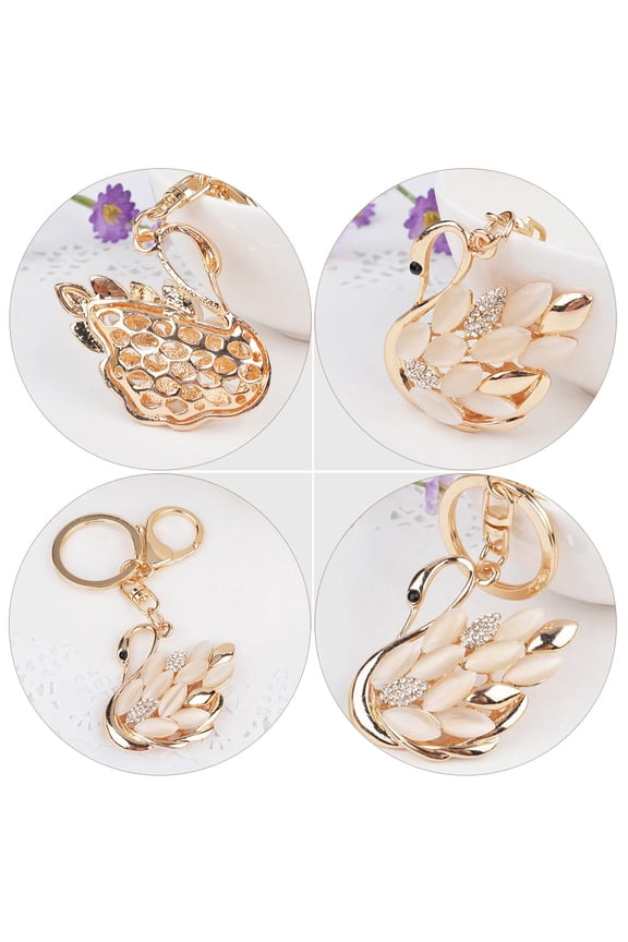 1Pack Elegant Rhinestone Swan Keychain For Backpack Charms And Hanging Ornament