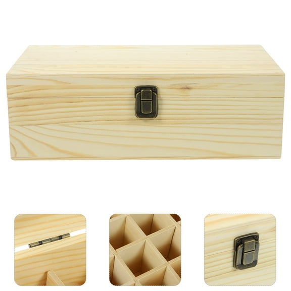 GOOHOCHY 1Pack Essential Oils Storage Case Light Wood 9.8x5.9x3.5in For Presentations