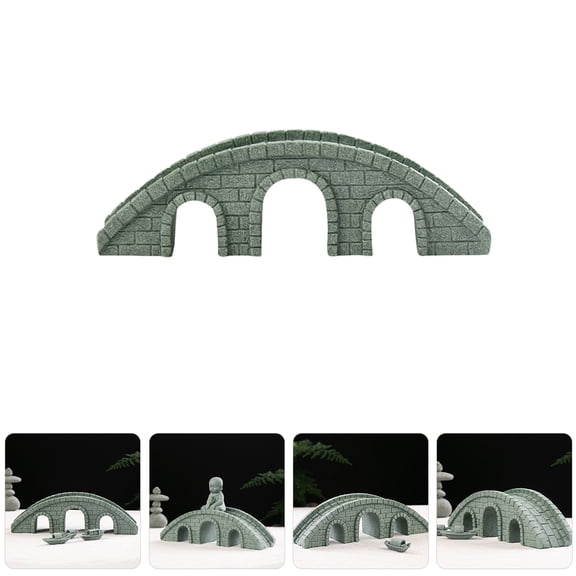 Mobutofu Micro Landscape Bridge Ornament Miniature Bridge Model Decoration Grey Stone 1Pcs Classic Design Home