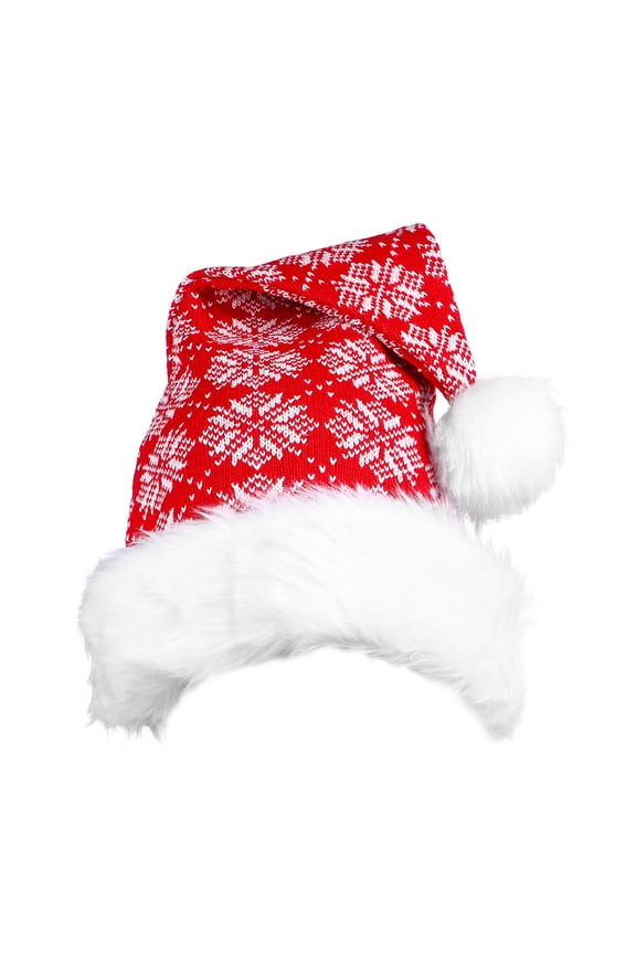 1Pack Holiday Hats For Women Santa Hat Red Knitting Wool 17.3x12.6x12.6in