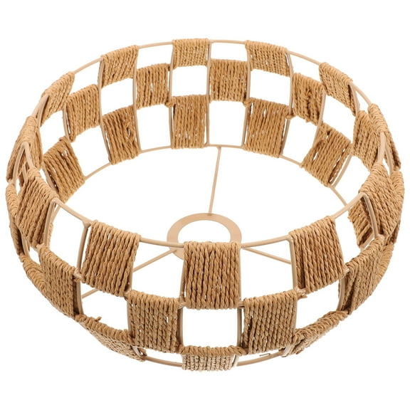 GOOHOCHY 1Pack Light Brown Paper Ceiling Light Shade For Dining Room Farmhouse Lamp Shade 11.8x11.8x4.5in