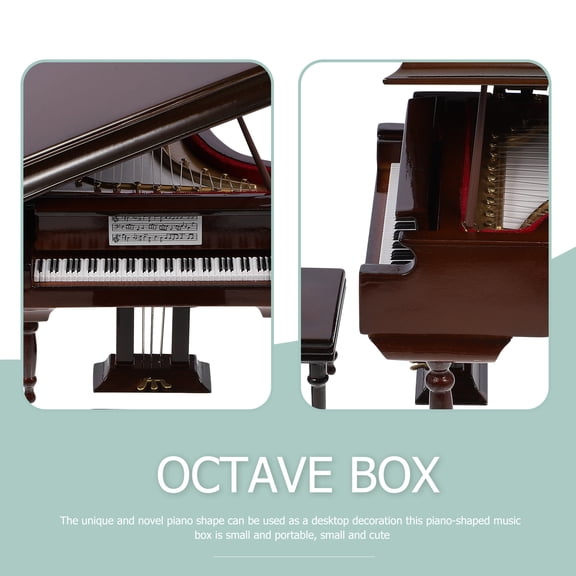 GOOHOCHY 1Pack Music Boxes for Adults Piano Model 5.50X4.32X3.54in in Size for Home and Office