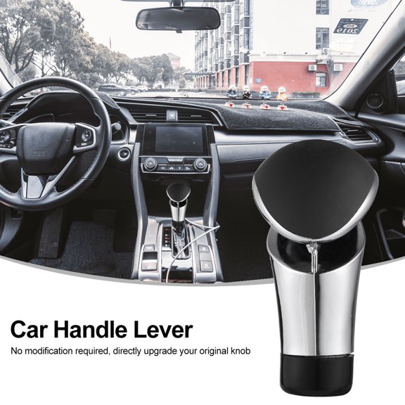 GOOHOCHY Easy to Use and Install Gear Shift Knob Black and Silver 1Set Plastic