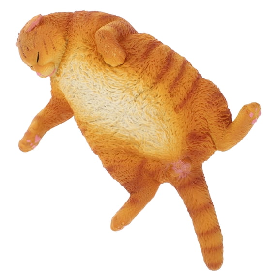 GOOHOCHY Realistic Kitten Models Cat Figurine Orange Plastic 1Set