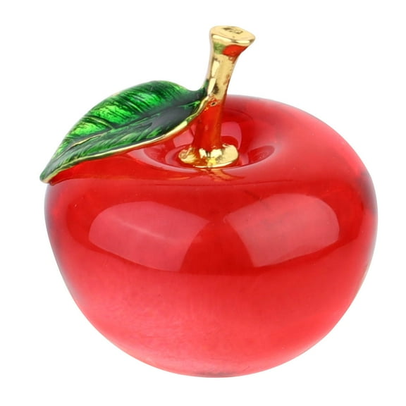 GOOHOCHY 1Pc Crystal Figurines Simulation Sculpture Figurines Gift Glass Art Craft for Home Decoration (Green Leaf)