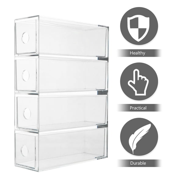 HONMEET 1Pc Acrylic Cosmetic Holder Makeup Storage Box with Clear Design