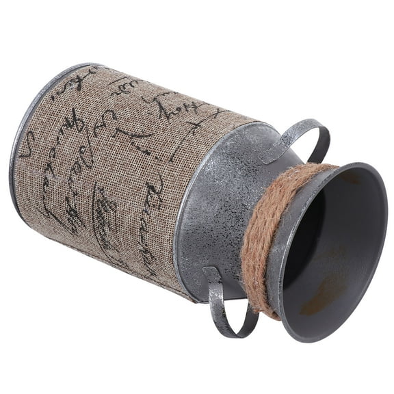 Mobutofu Flower Bucket Holder Silver Iron Storage Basket 1Pcs 7.5x4.1In