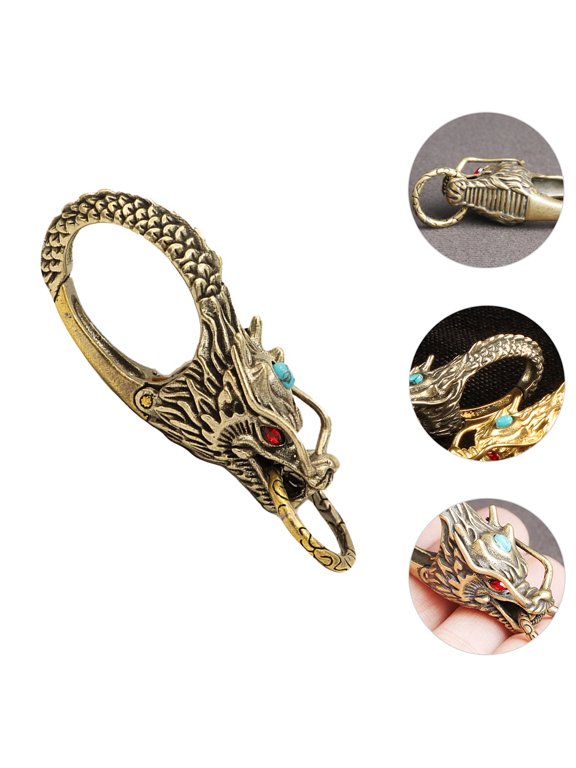 Golden Dragon- Key Buckle Vintage Brass Key Chain for Decor Use 1Pc