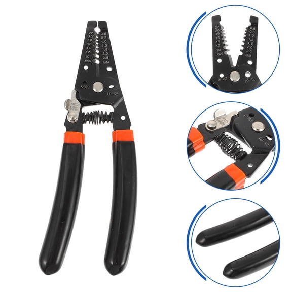 FUEENIRVA Cable Stripping Tool Steel Black Handymen Engineers 1Set 7.3X2.0X0.6In