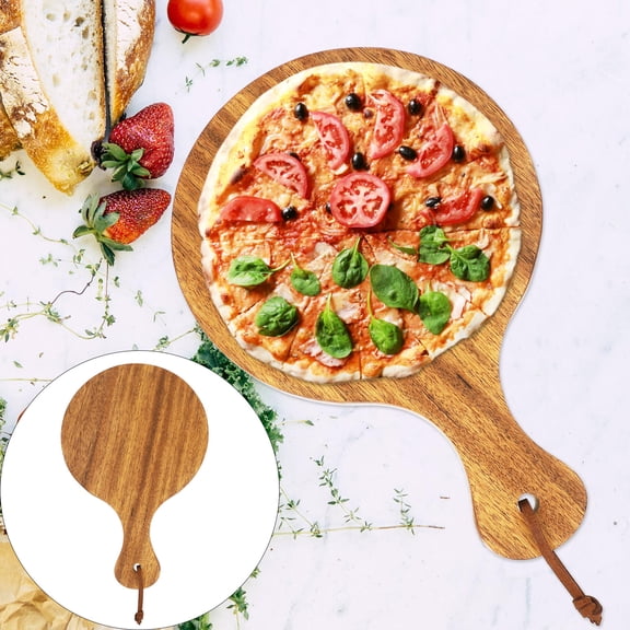 FUTUREORYY Chocolate Wood Pizza Tray Multipurpose Serving Plate for Home Use with Sturdy Design