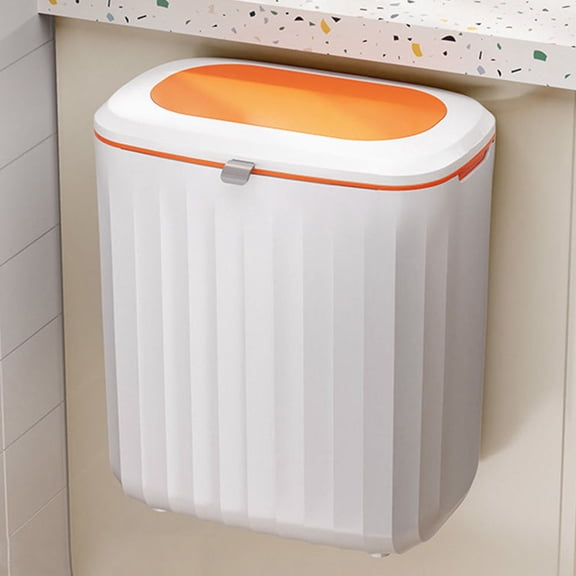 GOOHOCHY 1Pcs Kitchen Trash Can With Lid Compact Plastic Wall Mounted Odor Blocking For Classrooms And Kitchens
