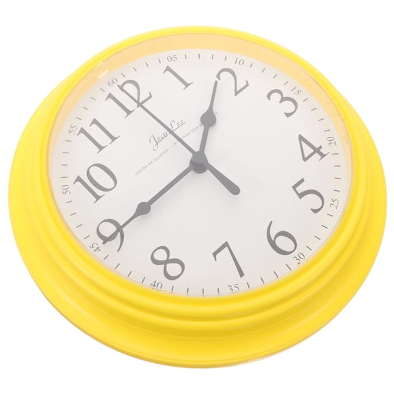 GOOHOCHY 1Pcs Kitchen Wall Decor Small Wall Clock Yellow Plastic Time Display