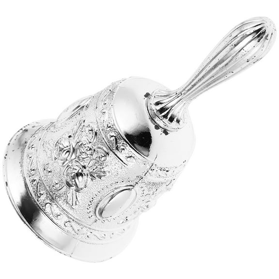 FUTUREORYY Plated Silver Desk Bell for Restaurant Hotel Service and Reception with Metal Finish