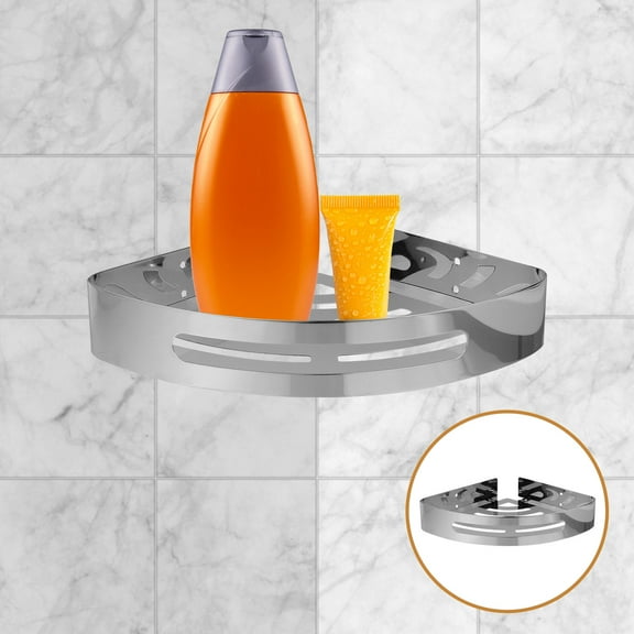 HONMEET  Silver Triangle Shelf 1Pack Stainless Steel Bathroom Corner Organizer