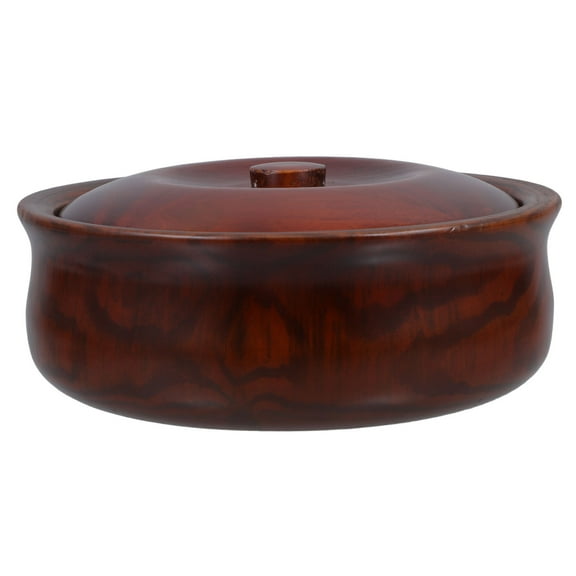 GOOHOCHY Wooden Storage Bowls Coffee 1Pack 8.3x8.3x3.5in