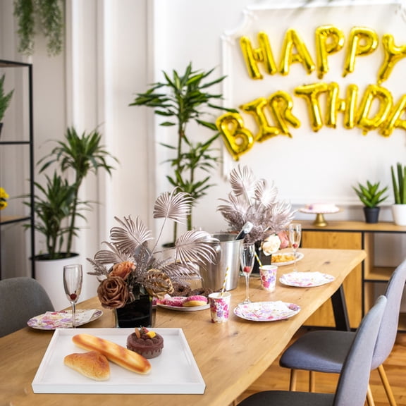 GOOHOCHY 1Pcs Wood Serving Tray for Women Homeowners Rectangular White 15.7x11.8x1.4in