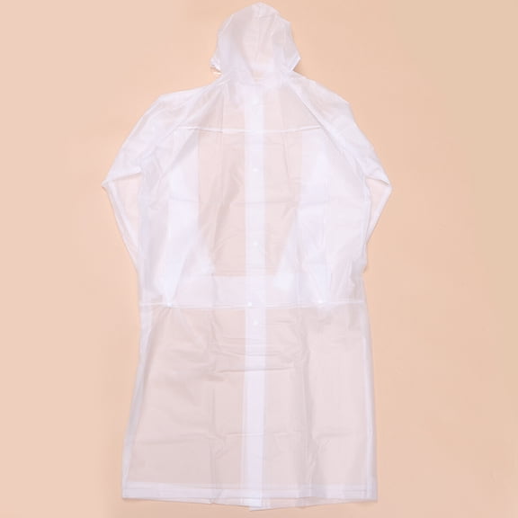 GOOHOCHY Lightweight White EVA Rain Poncho for Fishing, Outdoor Activities, Theme Parks - 1 Pack