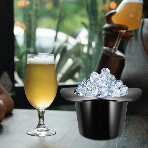 GOOHOCHY Wine Buckets Black Plastic 1Pack 7.9*4.7*4.3in