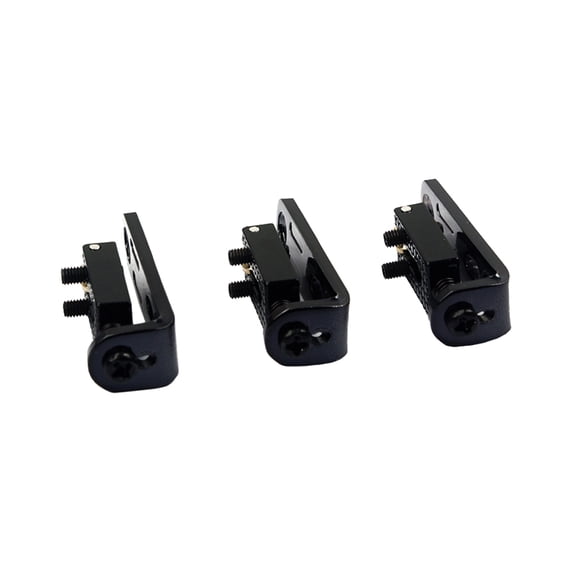 GOOHOCHY 1Set Black Metal Bass Guitar Bridge Tailpiece Kit for Musicians Guitar Upgrades Smooth Surface 1.7X0.4X0.6Inch