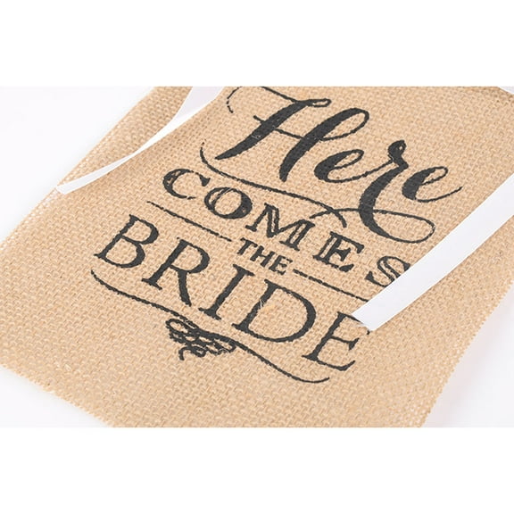 GOOHOCHY 1Set Burlap Flag Sign Jute Wedding Decoration for Couples