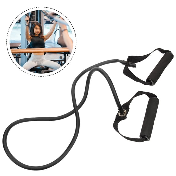 GOOHOCHY Cable Machine Band for Daily Use, Black, Elastic and Durable, Muscle Training Rope, 1Set