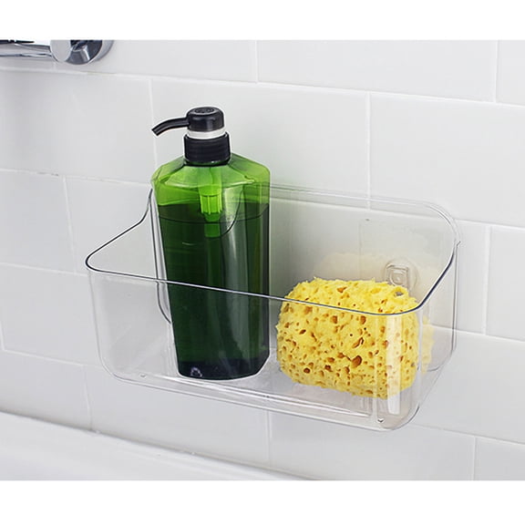 GOOHOCHY 1Set Homeowners Suction Cup Storage Holder Transparent Plastic Bathroom Organizer