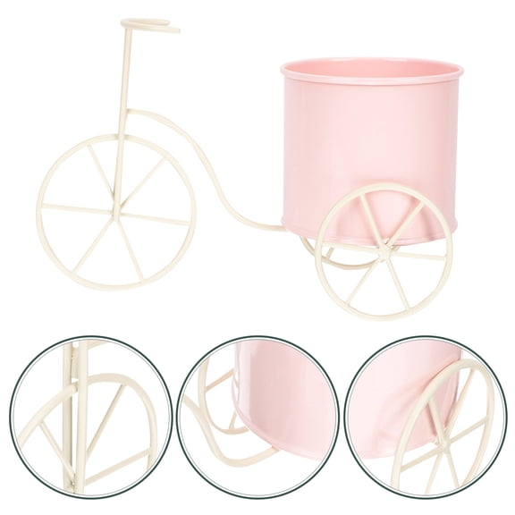 GETAJGHSD Metal Bicycles Flower Stand Pink 1Pcs 10.2X6.3X4.7In