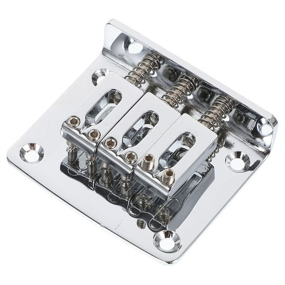 GOOHOCHY 1Set Metal Guitar Bridge for Three String Guitar and Jazz Performance
