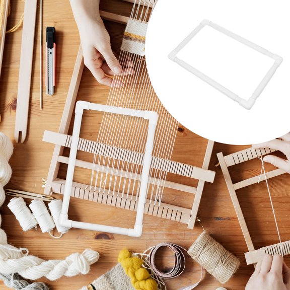 GOOHOCHY 1Set Plastic Embroidery Hoop White DIY Cross Stitch Frame Ideal for Needlework Projects