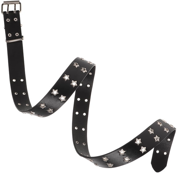 GOOHOCHY Belts Men Punk Black Wide 1Pcs