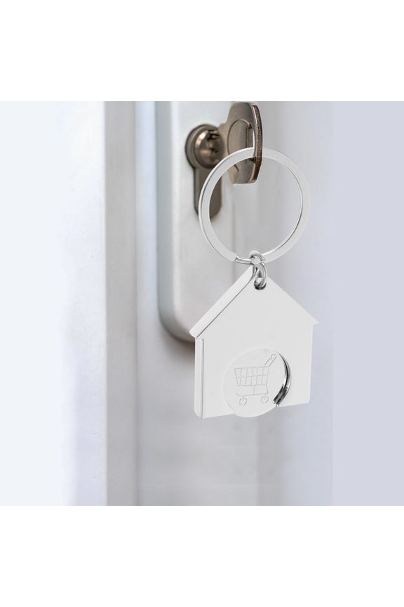 Trolley Token Key Chain Ornament Grocery Cart 1Set