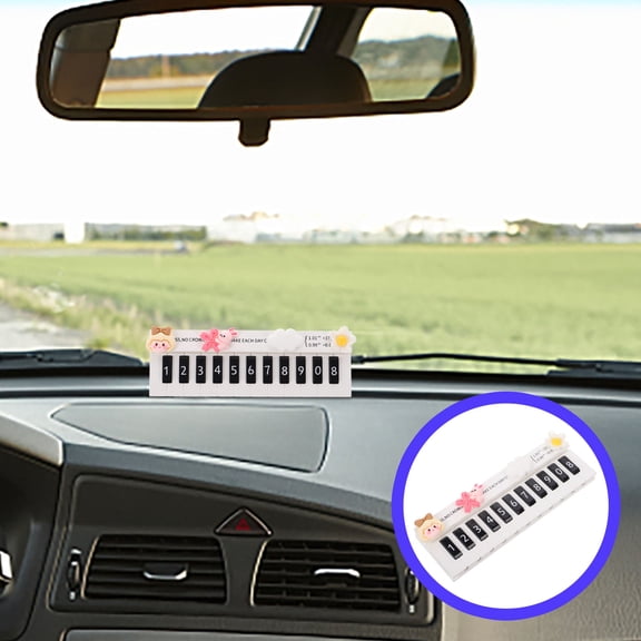 GOOHOCHY 1Set Temporary Parking Card Plate Multi Color Plastic Rectangle Piano Design for Car Owners