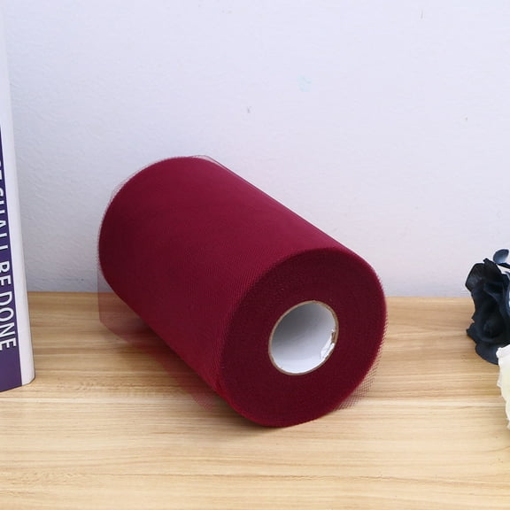 GOOHOCHY 1Set Tulle Ribbon Rolls Wine Red Road Decoration Wedding