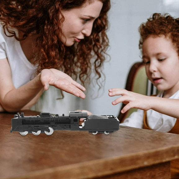 GOOHOCHY 1Set Vintage Style Metal Miniature Train Model Collectible For Desktop Display 11.4X1.8X1.6In