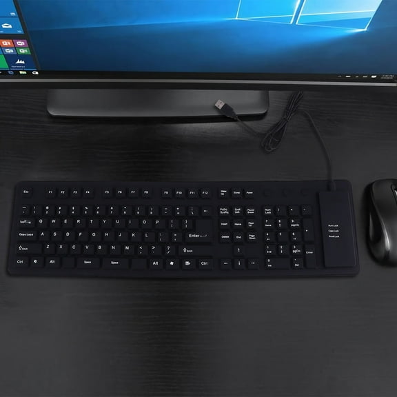 GOOHOCHY 1Set Washable Rollable Keyboard for Professionals with Silicone Material and Usb Connection