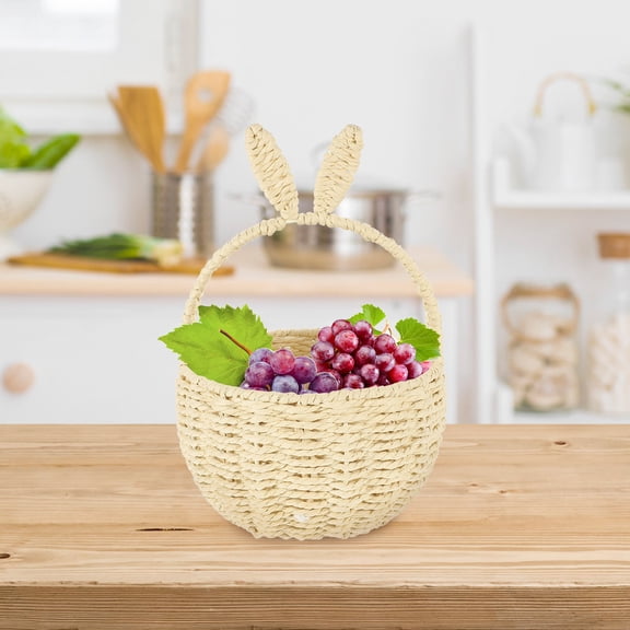HONMEET Multi-Purpose White Paper Rope Woven Basket for Home Decoration
