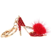 GOOHOCHY Rhinestone High Heel Shoe Keychain Charm, 1pc Decorative Bag Accessory for Women and Girls