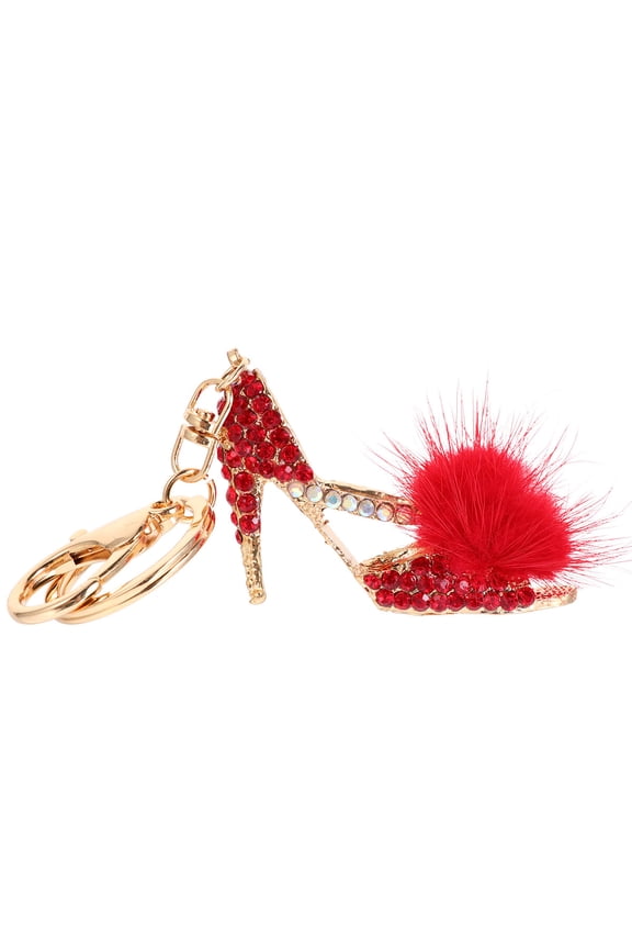 GOOHOCHY Rhinestone High Heel Shoe Keychain Charm, 1pc Decorative Bag Accessory for Women and Girls