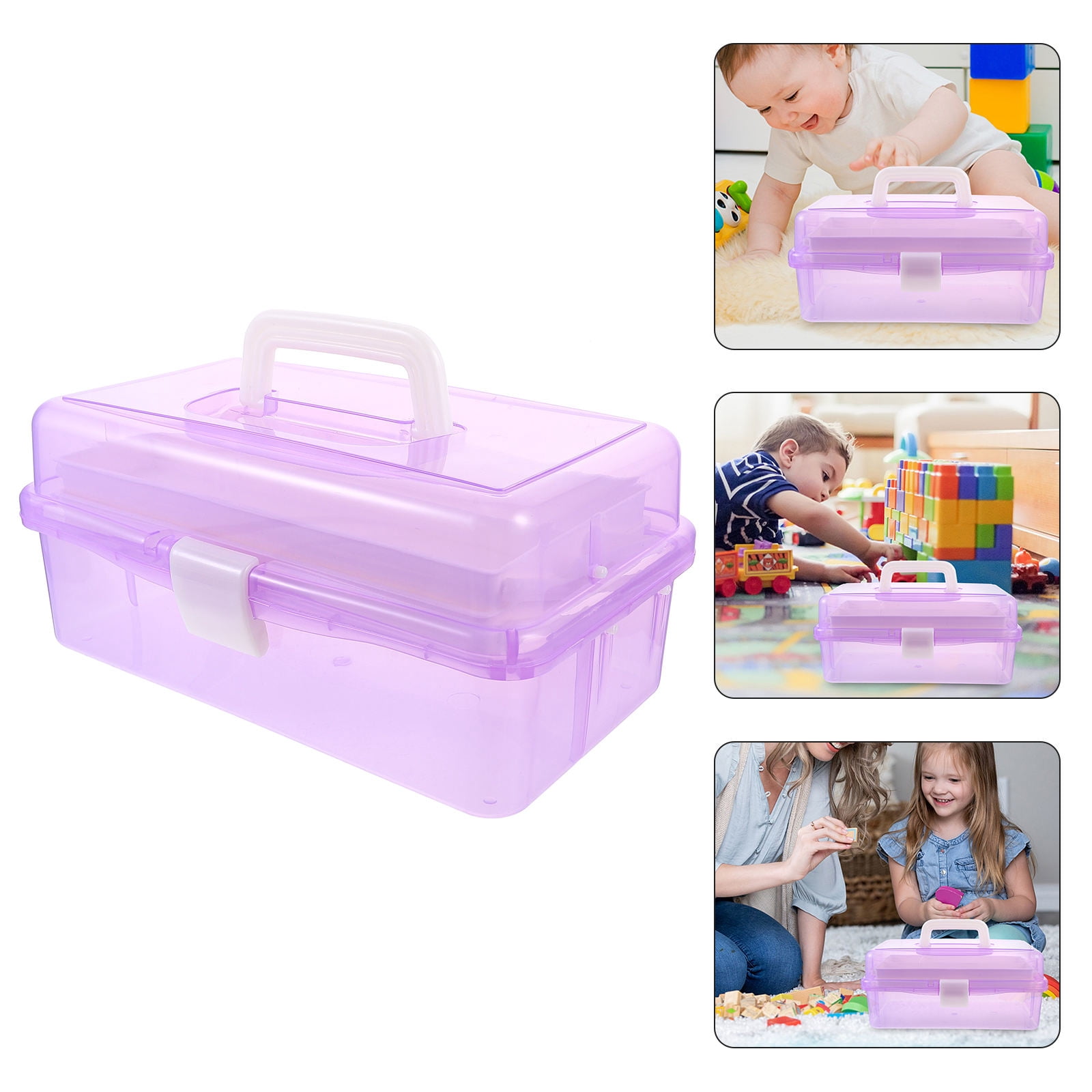 Mobutofu Handheld Storage Box Transparent Plastic 1Pcs 32X18cm ...