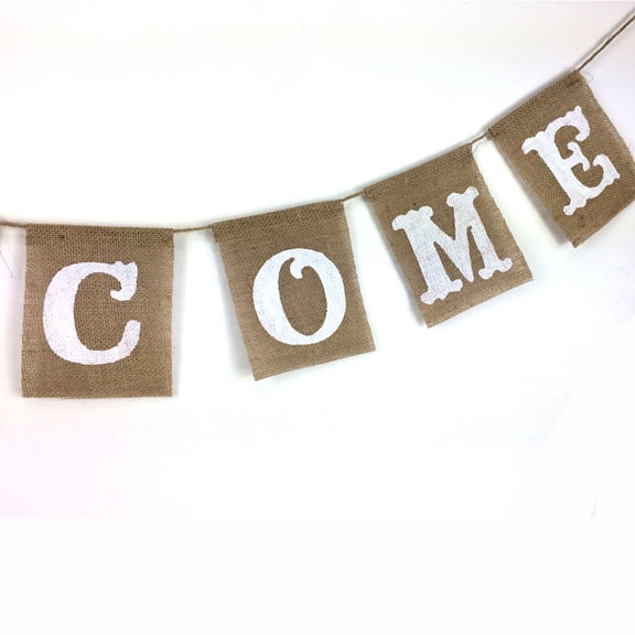 FUEENIRVA Large Burlap Welcome Banner Decoration Set for Festivals and Parties, Rustic Outdoor Indoor Decor