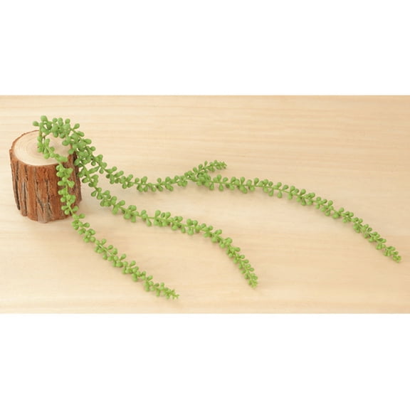 Mobutofu 2Pcs Plastic Plant Vines Artificial Light Green Wear Resistant for Window Sill and Table Decor