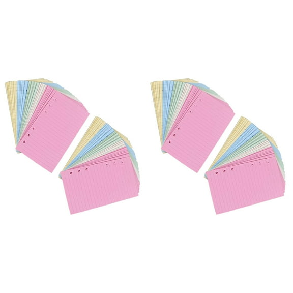 GOOHOCHY 2 PCS Colored Lined Loose Leaf Paper Transverse Line Paper 17.2X9.5cm
