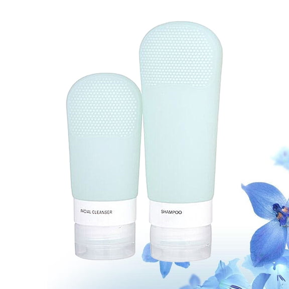 GOOHOCHY 2 PCS Silica Gel Bottle Massage Bottles Lotion Bottles Travel 13.3*4.8 Cm Green