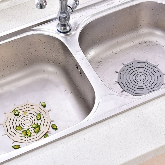 GOOHOCHY 2 PCS Sink Strainer Web Floor Drain Filter Basin Filter 15.80X15.80X0.30CM Beige