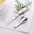 thumbnail image 1 of GOOHOCHY  2 PCS Travel Spoon Stainless Steel Cutlery Foldable Scoop Portable, 1 of 8