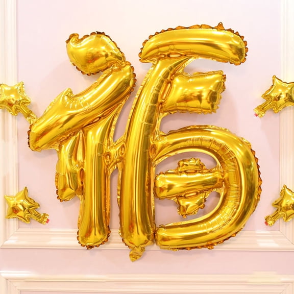 GOOHOCHY 2 Pcs Balloon Decorations Aluminum Foil Balloons New Party Father Golden