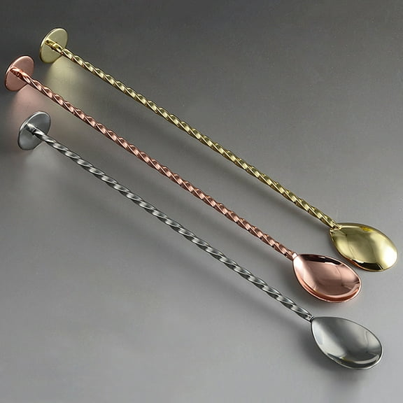 GOOHOCHY 2 Pcs Bartending Spoon Stainless Steel Stirring Cocktail